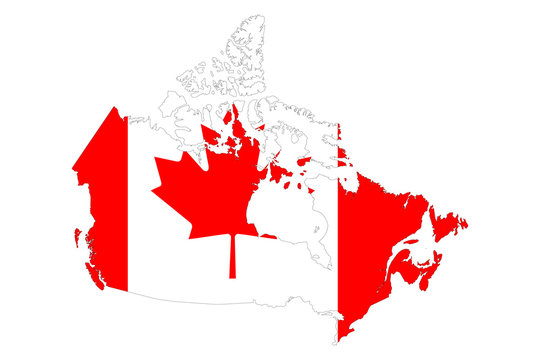 Canada map flag vector illustration