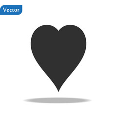 Heart Icon Vector. Vector image of a flat heart icon. Perfect Love symbol. Flat style for graphic and web design. Flat simple grey symbol on white background with shadow.