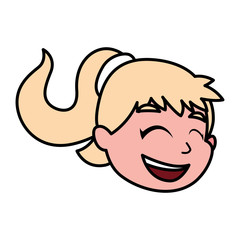 Isolated girl cartoon head vector design