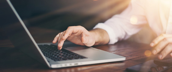 Man working on laptop