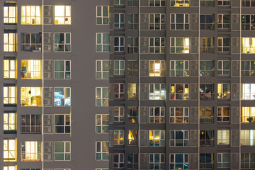 Condo Windows At Night Background