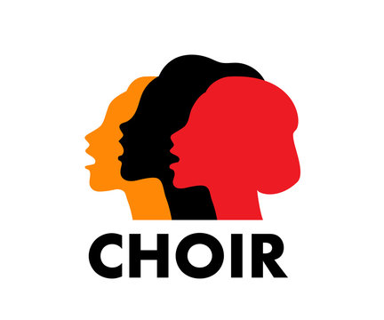 Choir logo vector illustration. Singing people, music. Music, singing, worship concept.