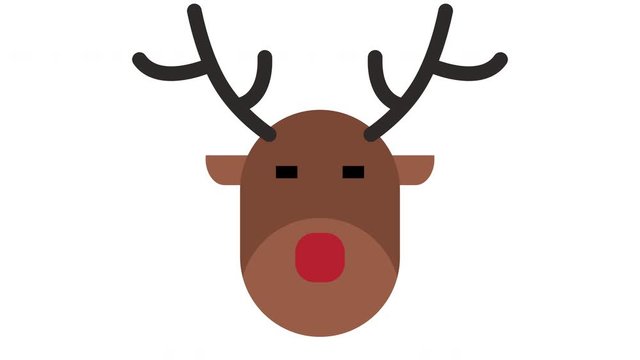 Festive cute reindeer animation loop