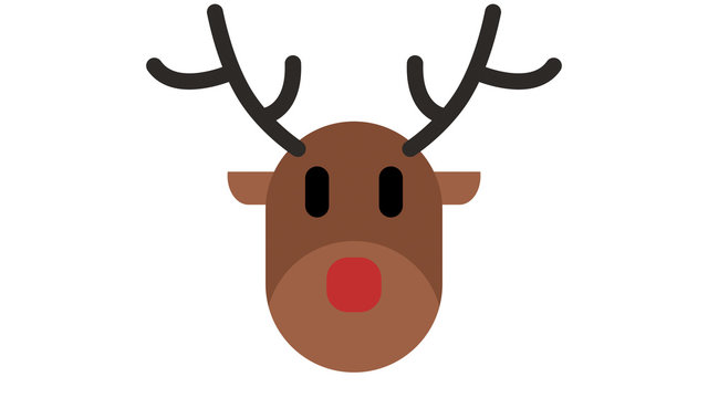 Festive cute christmas reindeer head cartoon