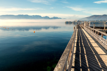Fantastic view of the Traunsee and the skyline of Gmunden, OÖ, Austria