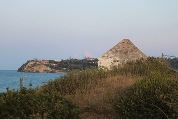 old (ancient) venetian watchtower in zakynthos greece
