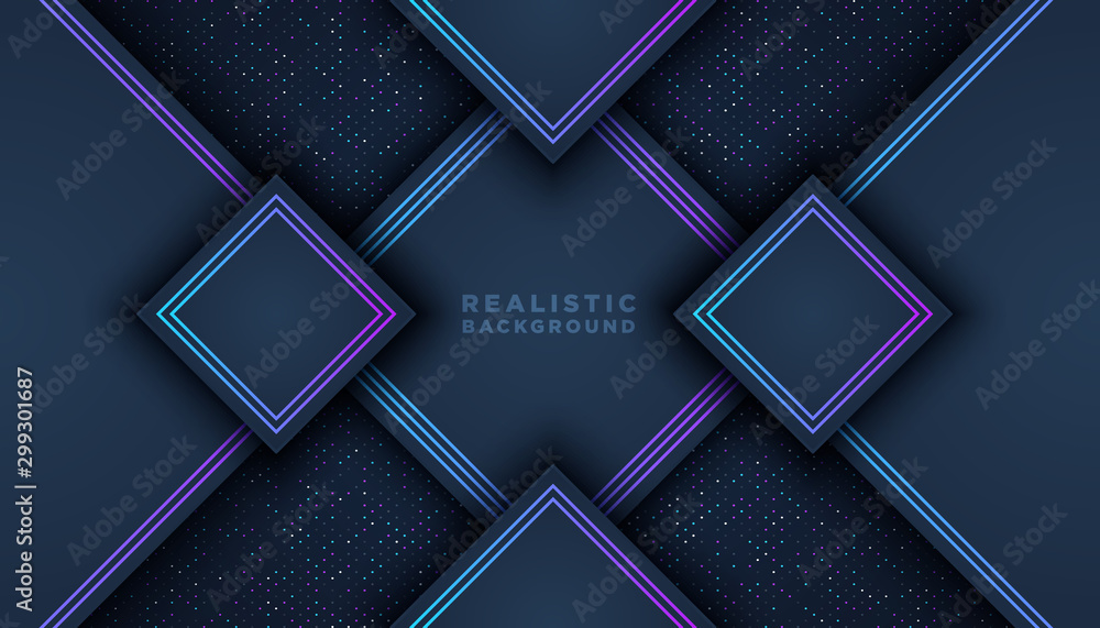 Aufkleber dark abstract background with overlap layers. luxury design concept