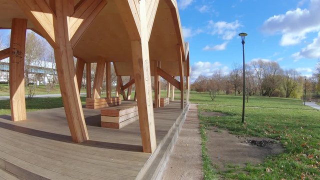 Wooden gazebo for relaxing