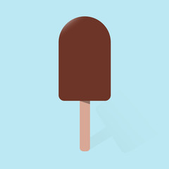 Tasty Ice Cream on Blue Background - Vector Illustration