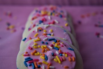 Fototapeta na wymiar Pink Sugar Cookies