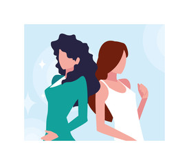 Supermodels avatar women vector design