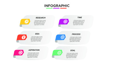 vector modern step Infographic stack chart design with icons and 6 options or steps. for business concept. Can be used for presentations banner, workflow layout, process diagram, flow chart