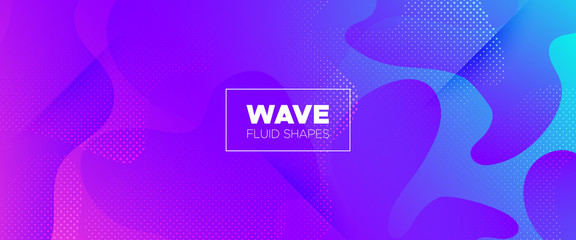 Multicolor 3d Fluid Shapes. Gradient Background. 