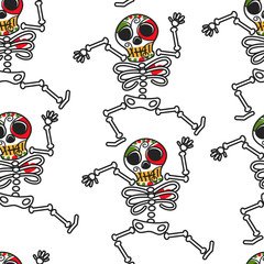 Mexican skeleton dia de los muerto symbol Calavera goddess