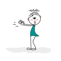 Vector illustration of angry girl