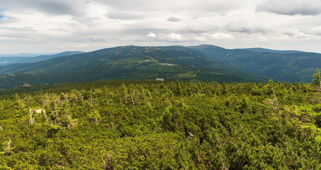 Fototapeta na wymiar Krkonose mountains scenery from Divci kameny on czech-polish borders