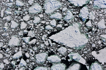Aerial view of frozen Arctic Ocean
