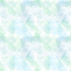 Watercolor abstract seamless blue pattern. 