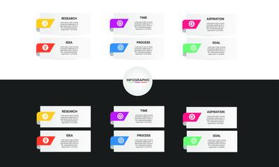 vector modern step Infographic stack chart design with icons and 6 options or steps. for business concept. Can be used for presentations banner, workflow layout, process diagram, flow chart