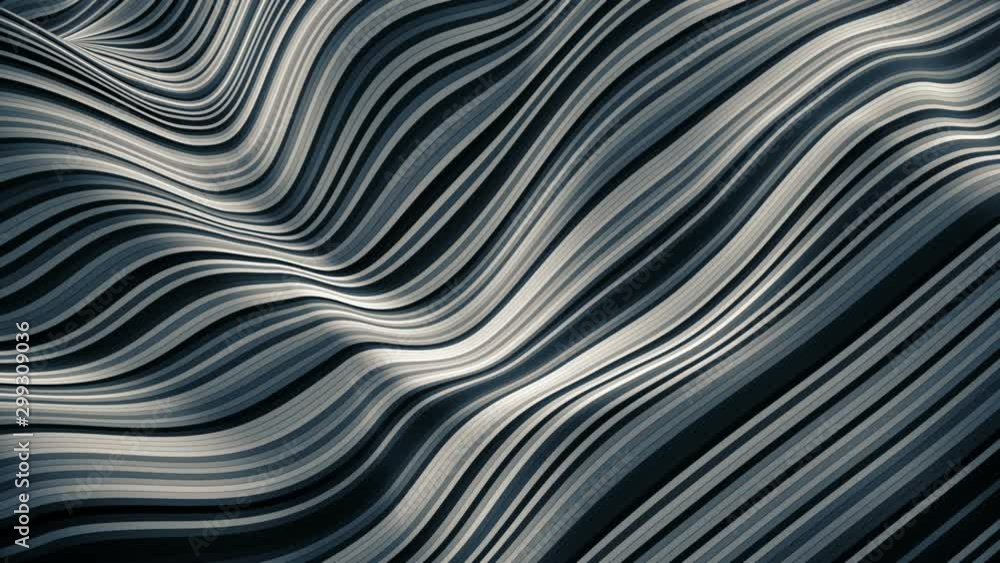 Poster thin stripes waving modern isometric background loop