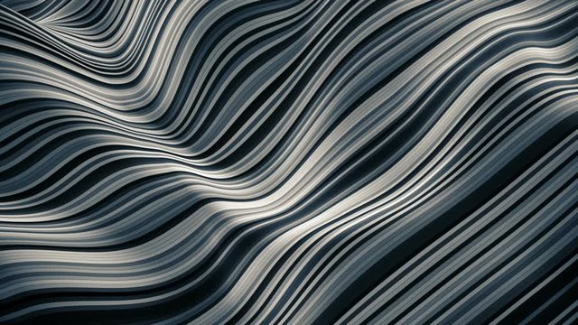 Thin stripes waving modern isometric background loop