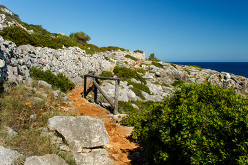Coastal Path for Cipolliane caves and Ciolo bridge