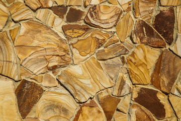 Texture of beautiful sandstone masonry of modern time. average plan