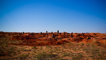 Mining of gems, gold and sapphires. Ilakaka Ihosy District, Ihorombe Region, Madagascar