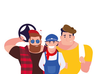 Isolated drivers persons vector design
