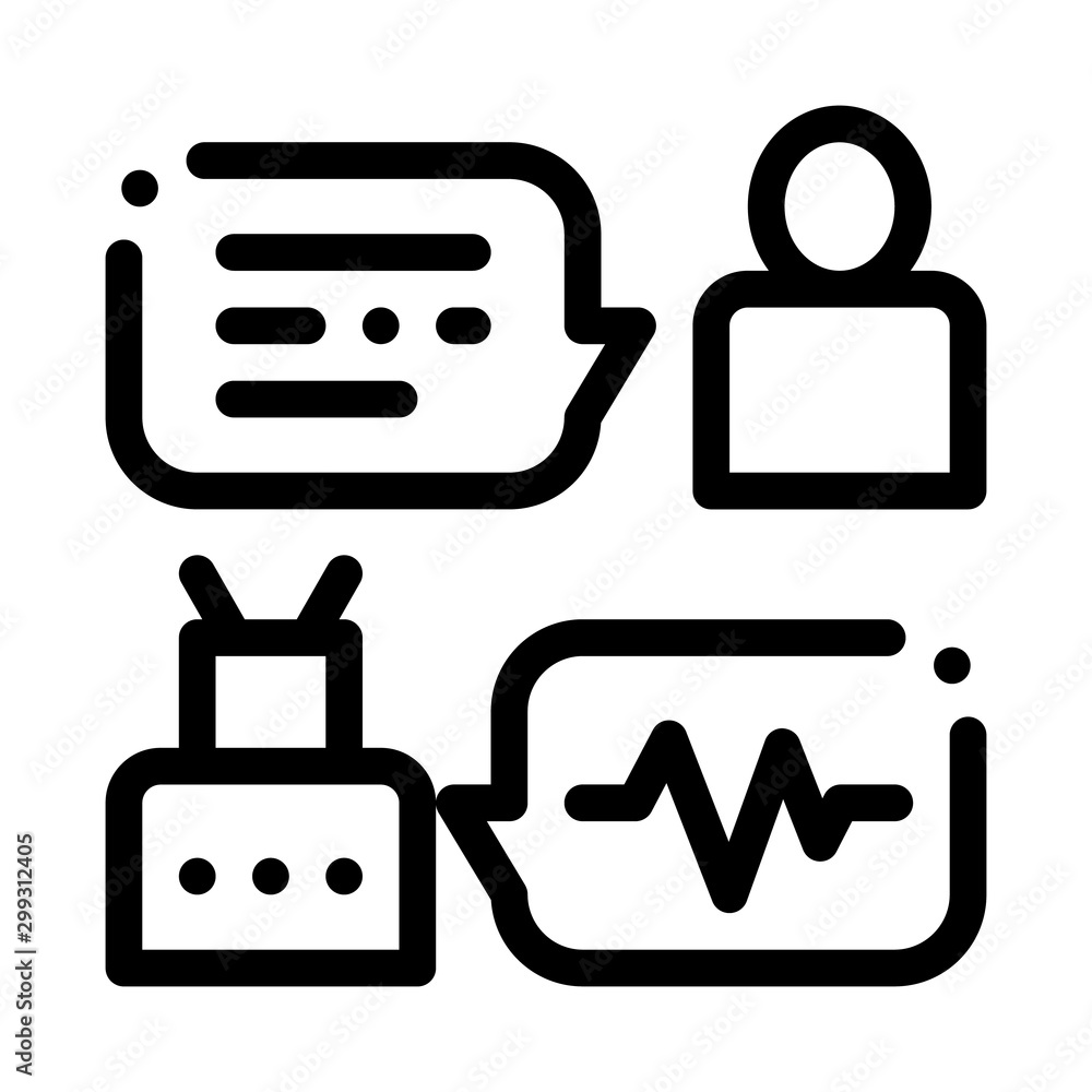 Aufkleber connection function device voice control icon vector thin line. contour illustration