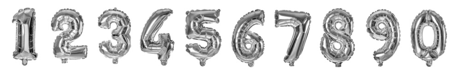 Blue number one balloon on white background