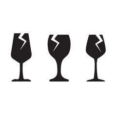 broken wine glass icon- vector illustration
