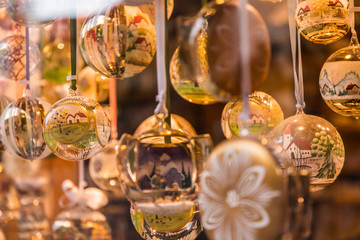 Hallstadt, Austria - July 2019: Store in Hallstatt village street in summer day.