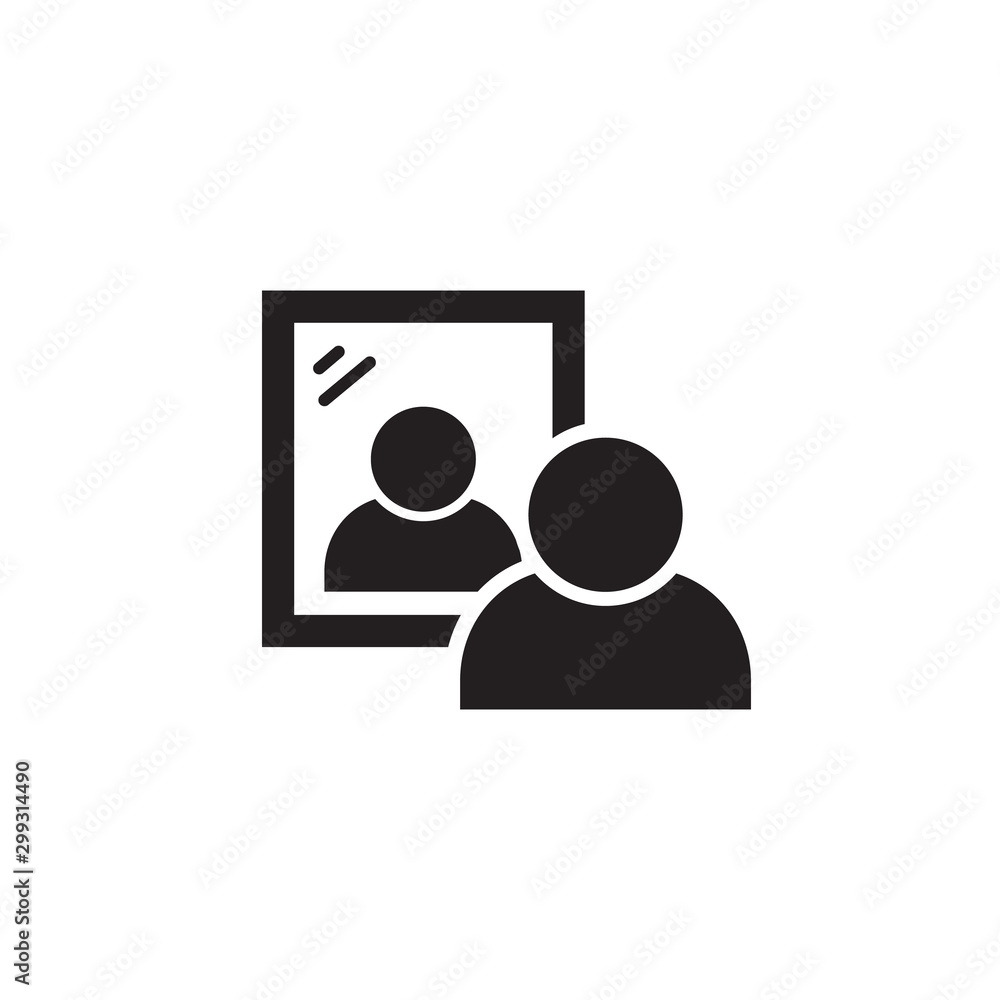 Poster man standing in front of a mirror vector