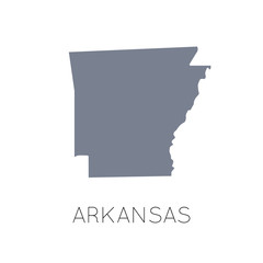 High detailed vector map - United States of America. Map with state boundaries. Arkansas vector map silhouette