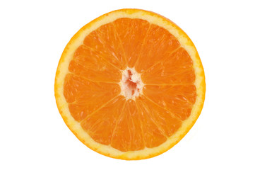 Rondelle d'orange sur fond blanc