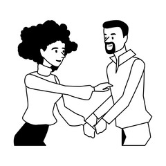 Couple of woman and man vector design