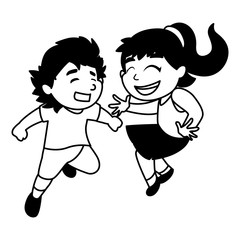 Isolated girl and boy cartoon vector design