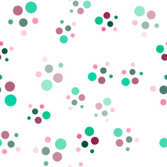 Geometric vector pattern of pink-green-blue circles