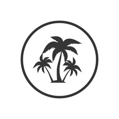 Palm tree silhouette icon. simple flat vector