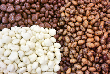 candy in white and dark chocolate