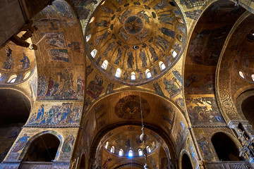 Fototapeta na wymiar Saint Mark's Basilica inside Venice Italy
