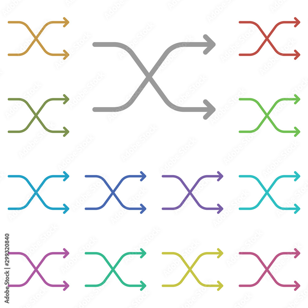 Poster arrow shuffle icon. simple thin line, outline vector element of arrow icons set for ui and ux, websi