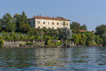 Palace and garden park of Madre island on lake Maggiore, Italy