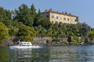 Palace and garden park of Madre island on lake Maggiore in Italy