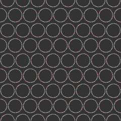 Seamless Heart Rings Pattern on dark. Hand Drawn Design.