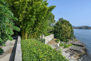 Ornamental floral garden and park of Madre island on lake Maggiore, Italy