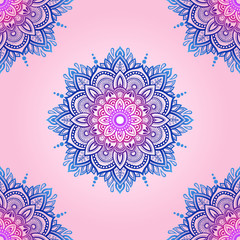 vector illustration of hand drawn mandala, seamless pattern 