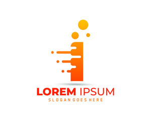 Dots Letter I Logo. I Letter Design Vector with Dots.