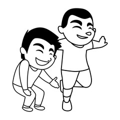 Isolated boys cartoons vector design